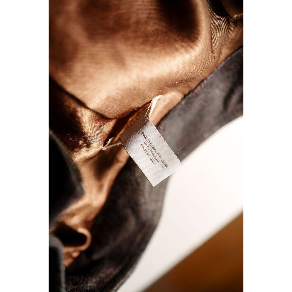 Chico's Brown Textured Zip-Front Jacket with Leather Trim size 3 or 18/20 - Picture 6 of 6
